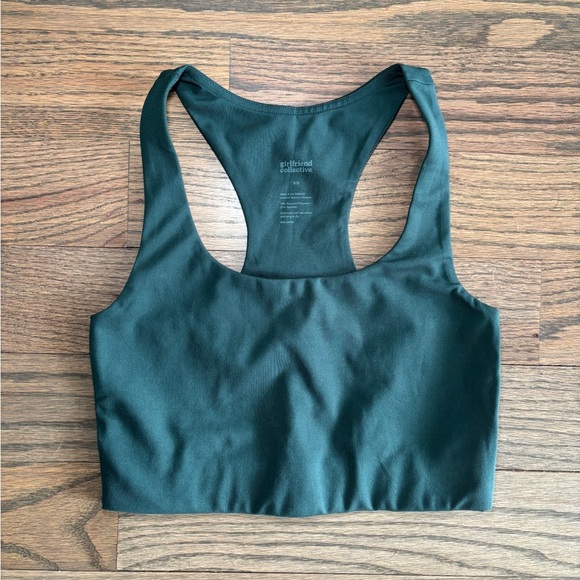 Girlfriend Collective Paloma Longline Racerback Emerald Sports Bra Size XS - Picture 3 of 4